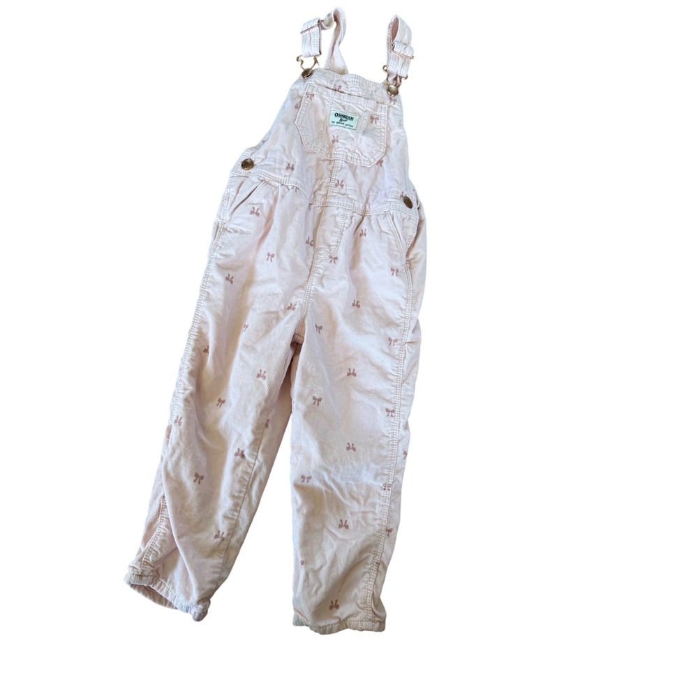 Oshkosh B'gosh pink bow print youth overalls